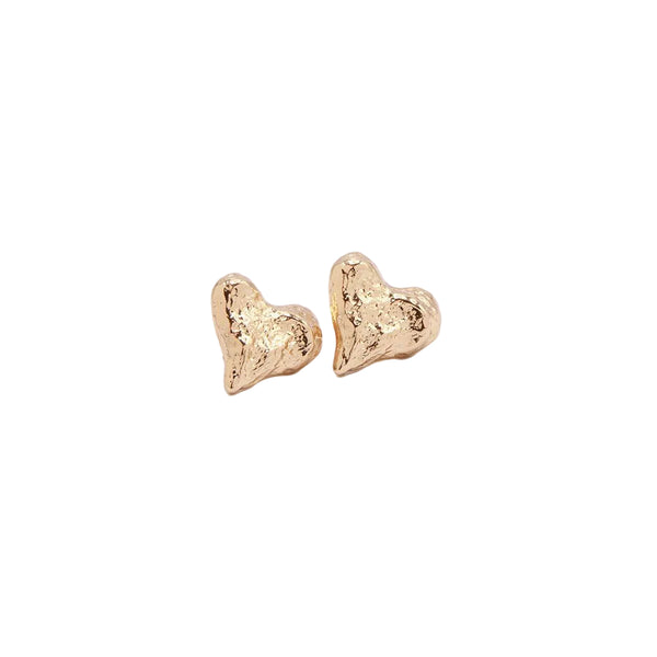 Hammered Heart Stud Earrings - Lady of the Lake
