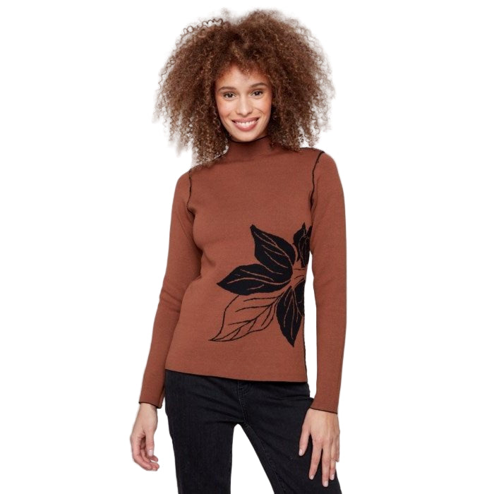 Hannah Reversible Mock Neck Floral Sweater - Lady of the Lake