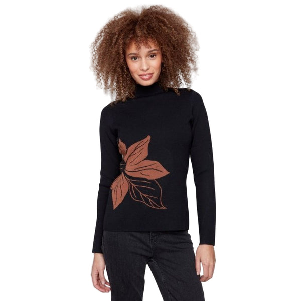 Hannah Reversible Mock Neck Floral Sweater - Lady of the Lake