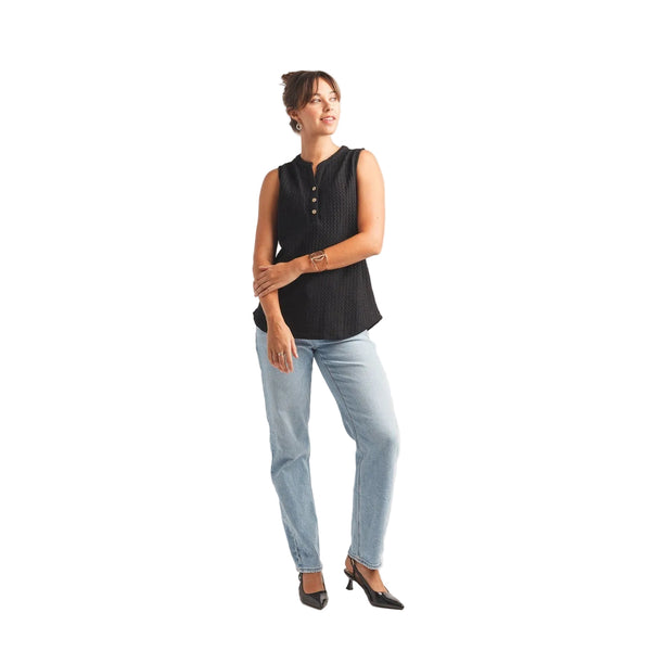 Harlee Textured Henley Top - Lady of the Lake