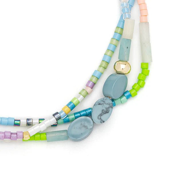 Harmony | Blue Howlite & Gold - Mixed Media Bracelet - Lady of the Lake