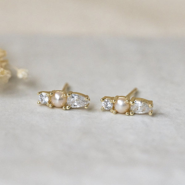 Harmony Pearl Stud Earrings - Lady of the Lake