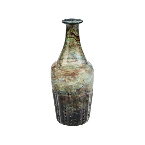 Hazel Swirl Recycled Glass Bottle Vase