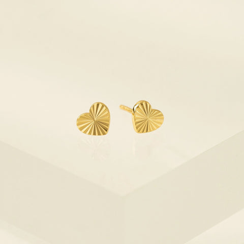 Heart Fluted Stud Earrings