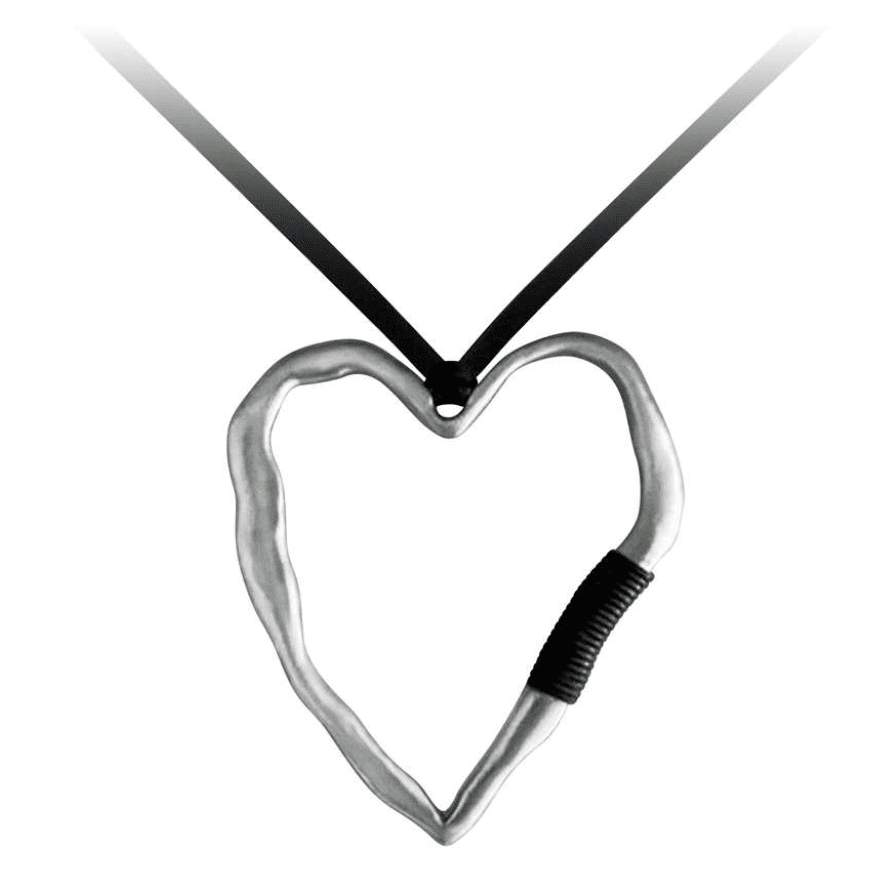 Heart Pendant Necklace On Satin Cord - Lady of the Lake