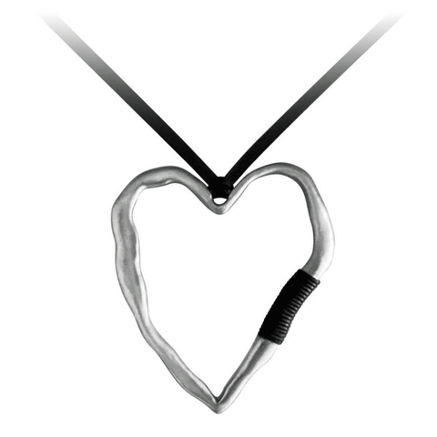 Heart Pendant Necklace On Satin Cord - Lady of the Lake