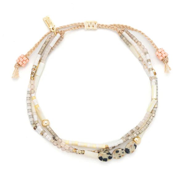 Heart | Rose Quartz & Silver - Mixed Media Bracelet - Lady of the Lake