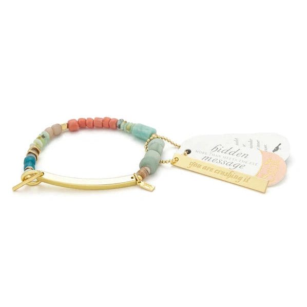 Hidden Message Bracelet - You Are Crushing It - Amazonite - Lady of the Lake