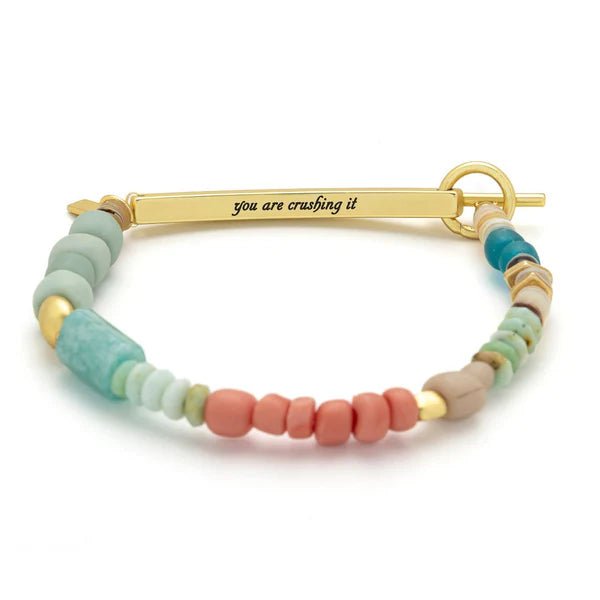 Hidden Message Bracelet - You Are Crushing It - Amazonite - Lady of the Lake