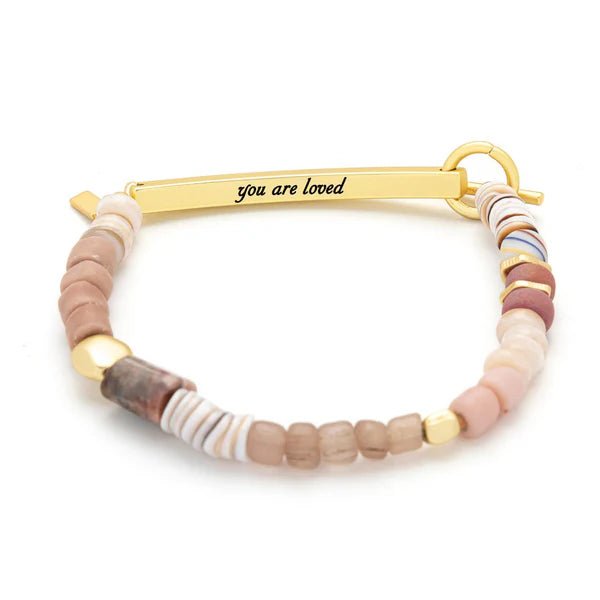 Hidden Message Bracelet - You Are Loved - Rhodochrosite - Lady of the Lake