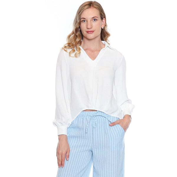 Hope Collared V - Neck Top - Lady of the Lake