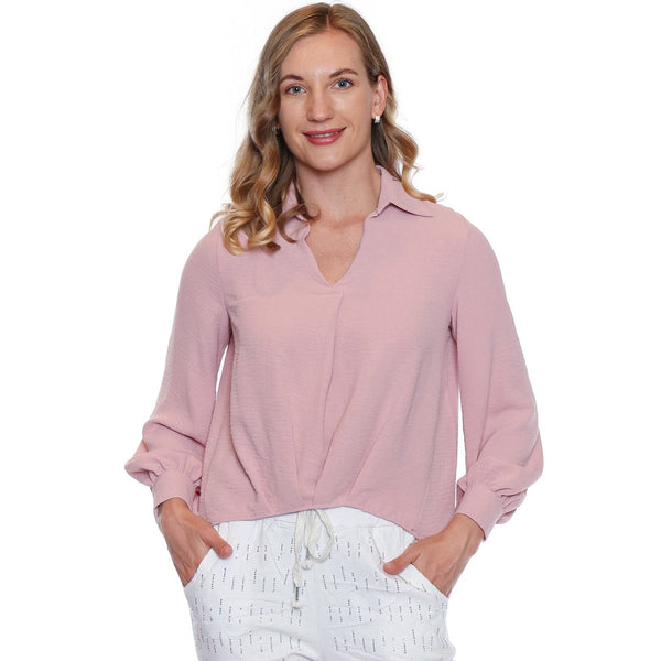 Hope Collared V - Neck Top - Lady of the Lake