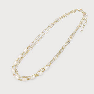 Hope Double Layer Necklace With Faux Pearl - Lady of the Lake