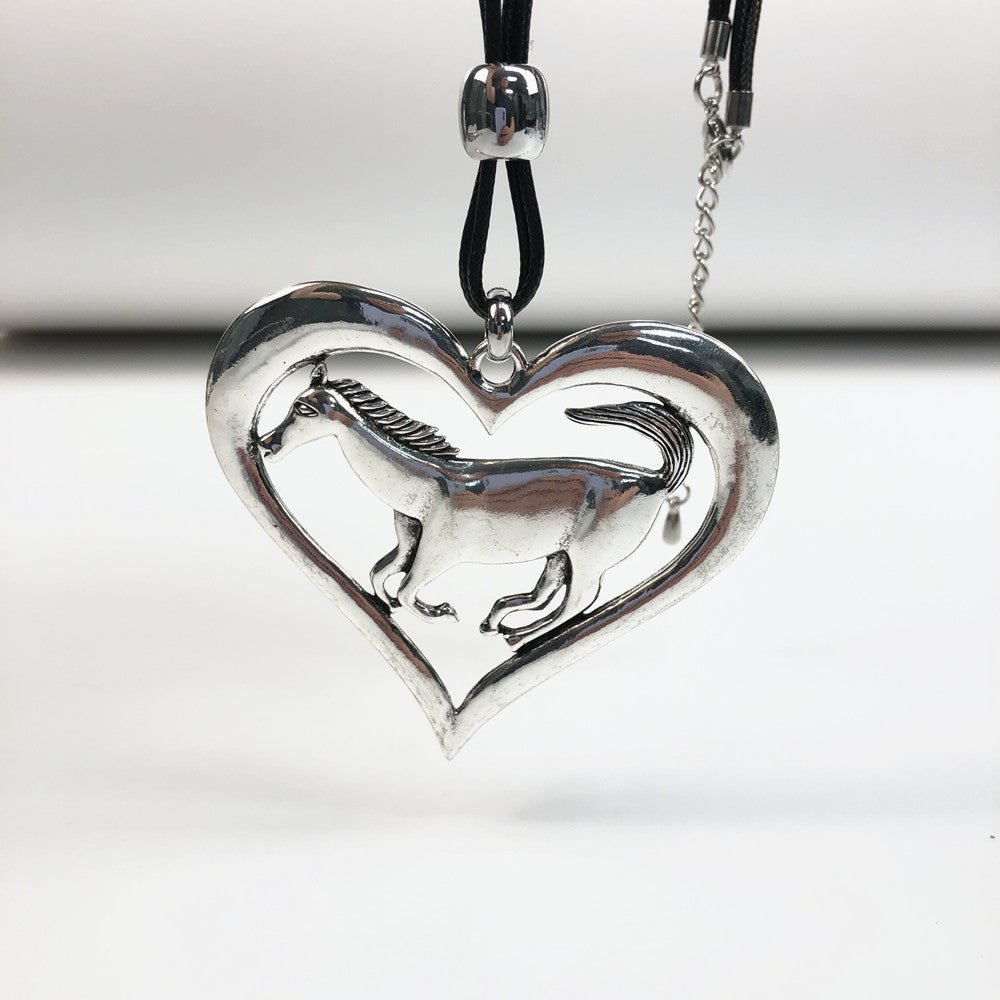 Horse & Heart Long Necklace - Lady of the Lake