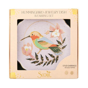 Hummingbird Jewelry Dish & Stud Earring Set - Lady of the Lake