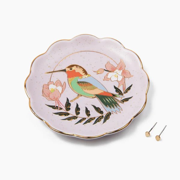 Hummingbird Jewelry Dish & Stud Earring Set - Lady of the Lake