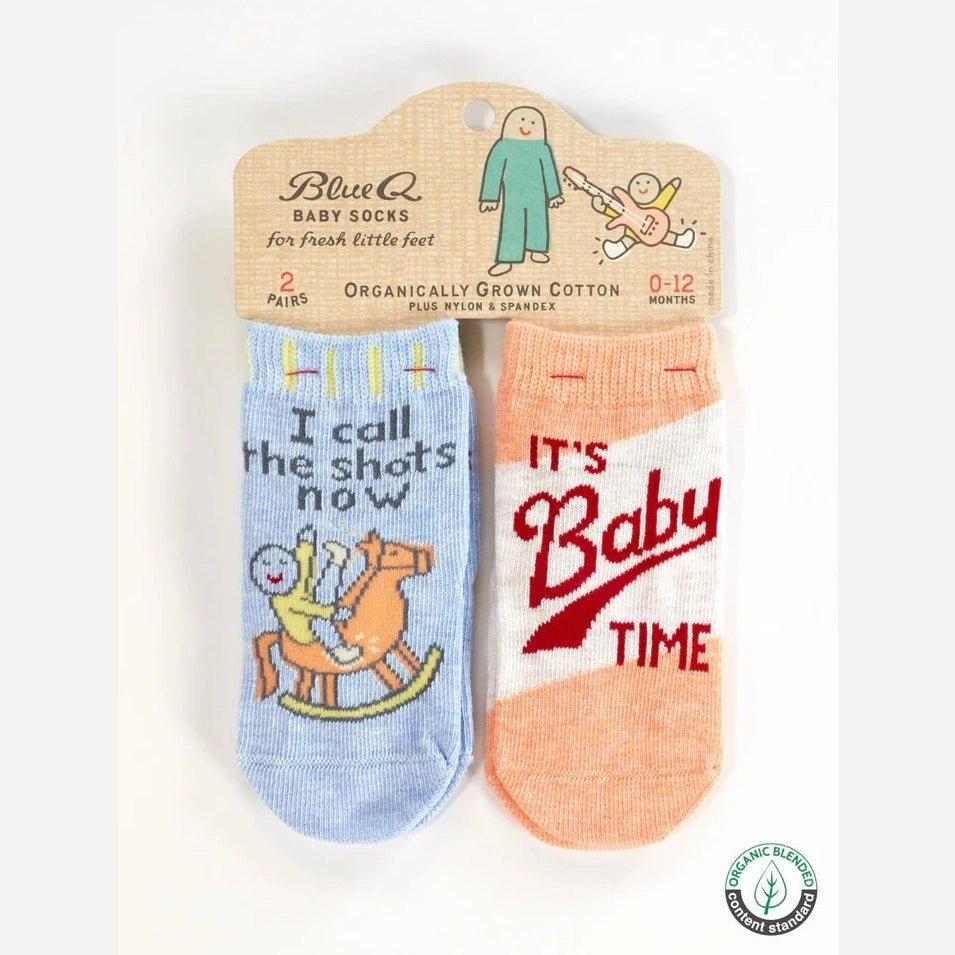 I Call The Shots Now & It's Baby Time Baby Socks - Baby Socks