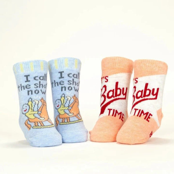 I Call The Shots Now & It's Baby Time Baby Socks - Baby Socks