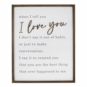 I Love You - Wooden Sign - Lady of the Lake