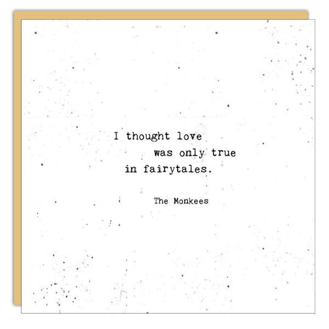 I Thought Love - Greeting Card - Wedding / Anniversary / Love - Lady of the Lake
