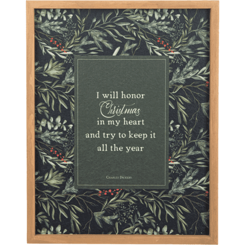 I Will Honour Christmas - Woodland Wall Plaque