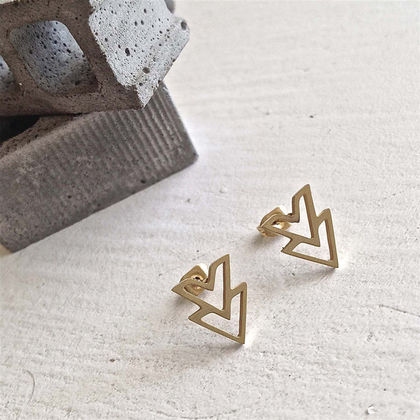 Ike Stainless Steel Double V Chevron Earrings - Lady of the Lake