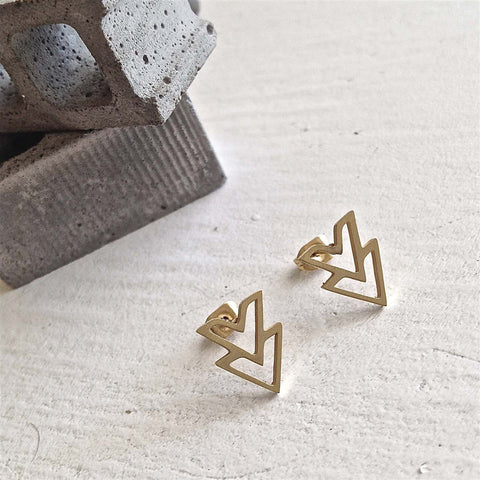 Ike Stainless Steel Double V Chevron Earrings - Lady of the Lake