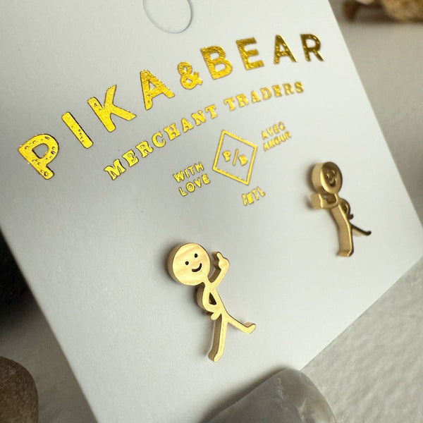 Impudent Digit Stickman Earrings - Lady of the Lake