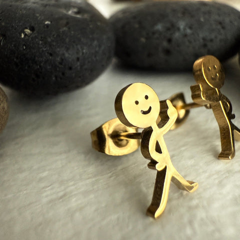 Impudent Digit Stickman Earrings - Lady of the Lake