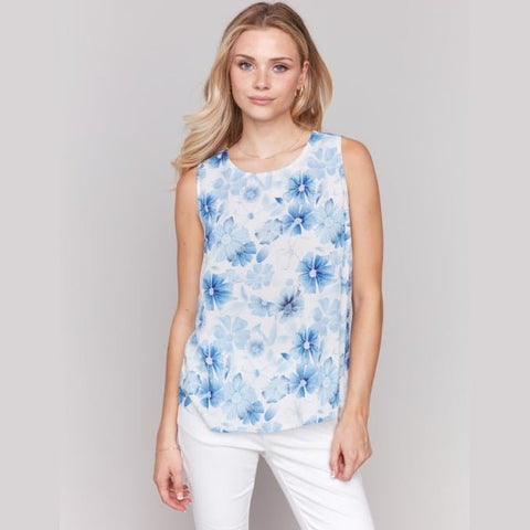 Ingrid Printed Sleeveless Top - Lady of the Lake