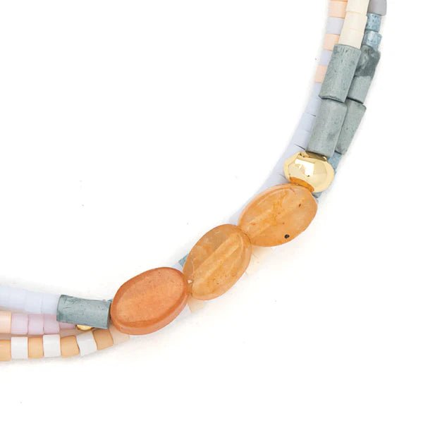 Inspiration | Red Aventurine & Gold - Mixed Media Bracelet - Lady of the Lake