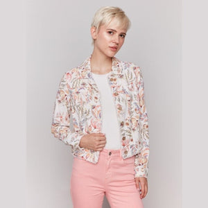 Isabel Printed Linen Blend Jacket - Lady of the Lake
