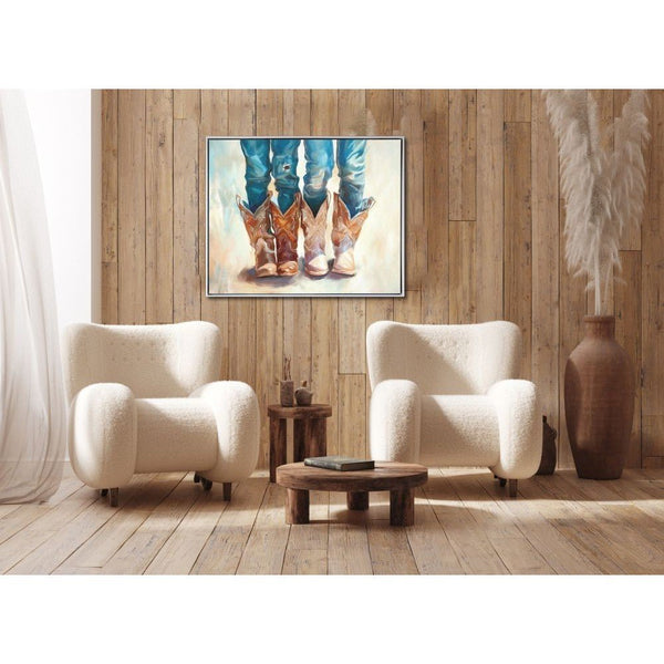 It's All About The Boots - Hand Embellished Canvas In Floating Frame - Lady of the Lake