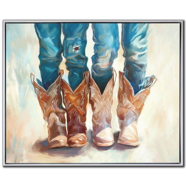 It's All About The Boots - Hand Embellished Canvas In Floating Frame - Lady of the Lake
