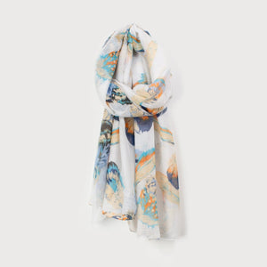 Ivory - Feather Printed Scarf
