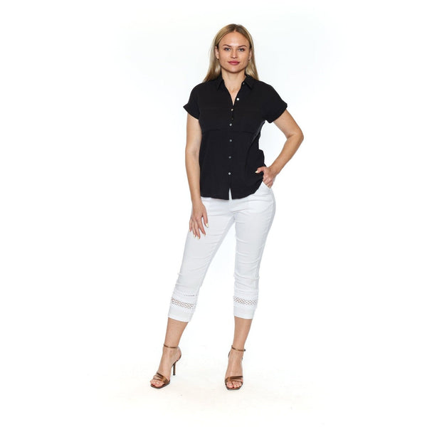 Jade Short Sleeved Button Up Top - Lady of the Lake