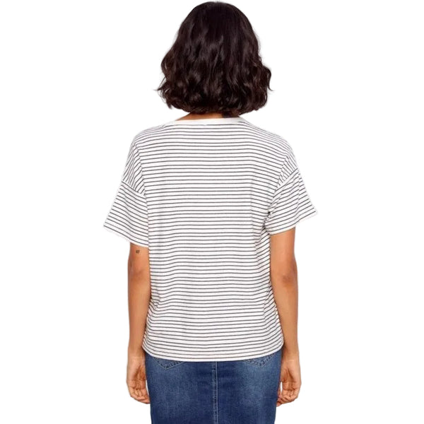 Jordyn Yarn - Dye Short Sleeve Crew Neck T-Shirt With Embroidery Detail - Lady of the Lake