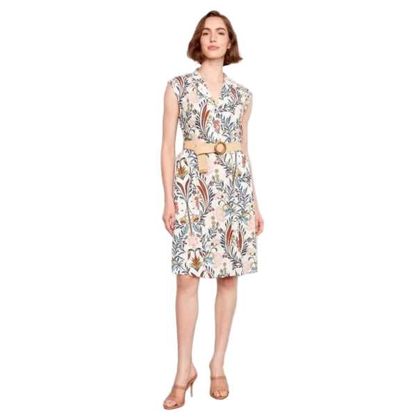 Kamila Printed Dress With Straw Belt - Lady of the Lake