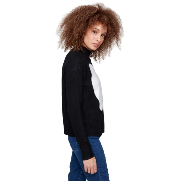 Karina Heart Mock Neck Drop Shoulder Sweater - Lady of the Lake