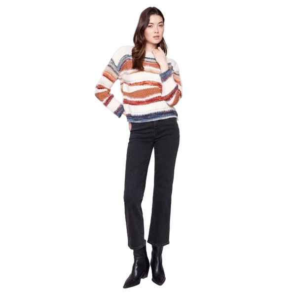 Kayla Patchwork Knit Drop Shoulder Sweater - Lady of the Lake