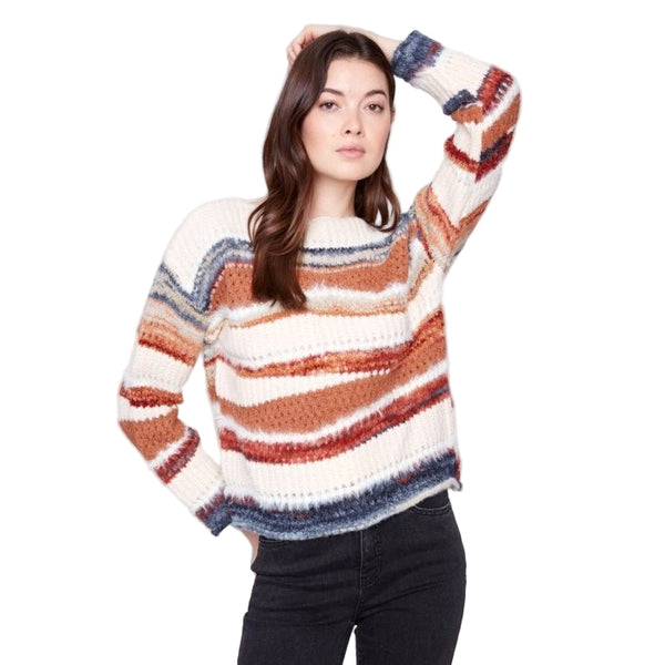Kayla Patchwork Knit Drop Shoulder Sweater - Lady of the Lake