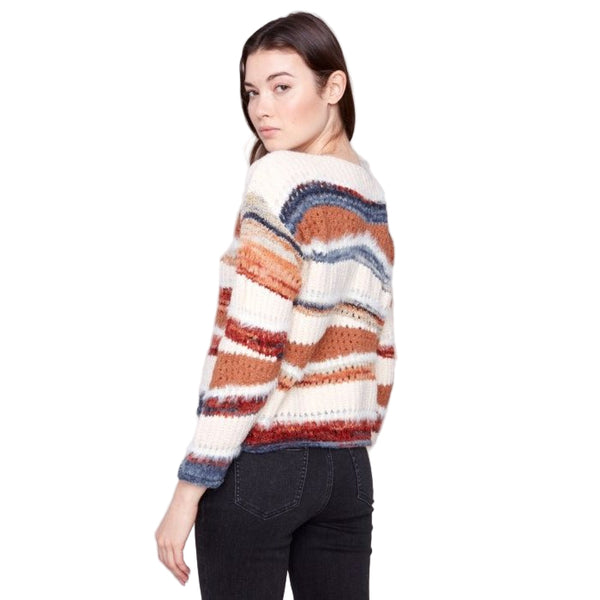 Kayla Patchwork Knit Drop Shoulder Sweater - Lady of the Lake