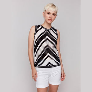 Kiara Sleeveless Crochet Crew Neck Top - Lady of the Lake