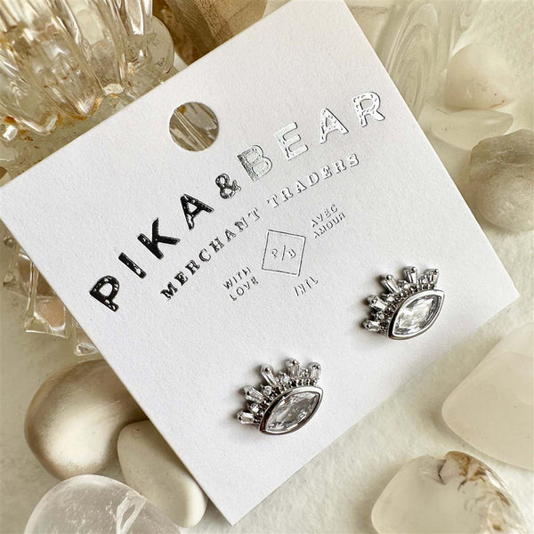 Knyosis Eye Stud Earrings With Baguettes - Lady of the Lake