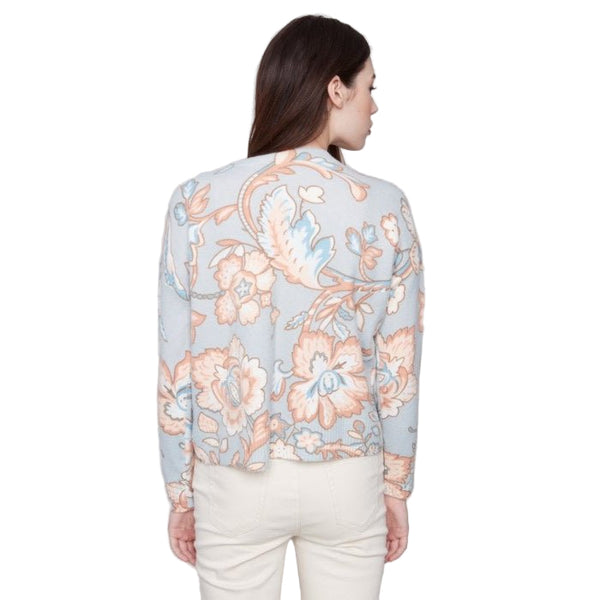 Lacey Printed Crew Neck Sweater - Lady of the Lake