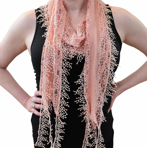 Lacy Triangle Scarf With Drops - Lady of the Lake