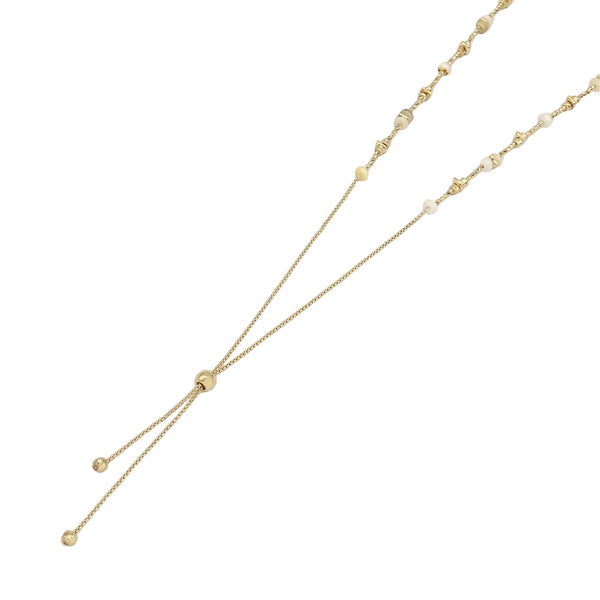 Lariat Necklace With Crystal Insets & Shell - Lady of the Lake