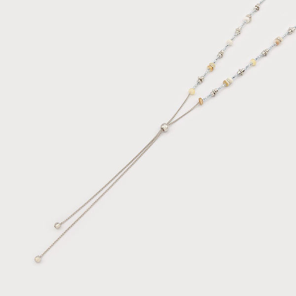 Lariat Necklace With Crystal Insets & Shell - Lady of the Lake