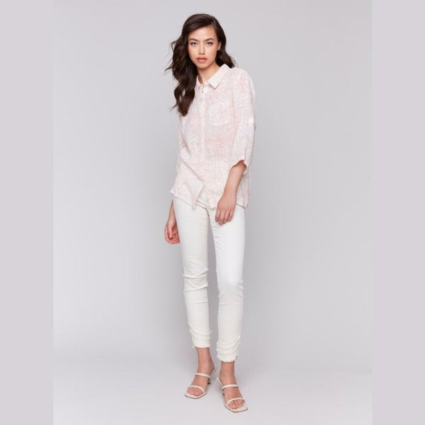 Layla Printed Cotton Gauze Shirt - Lady of the Lake