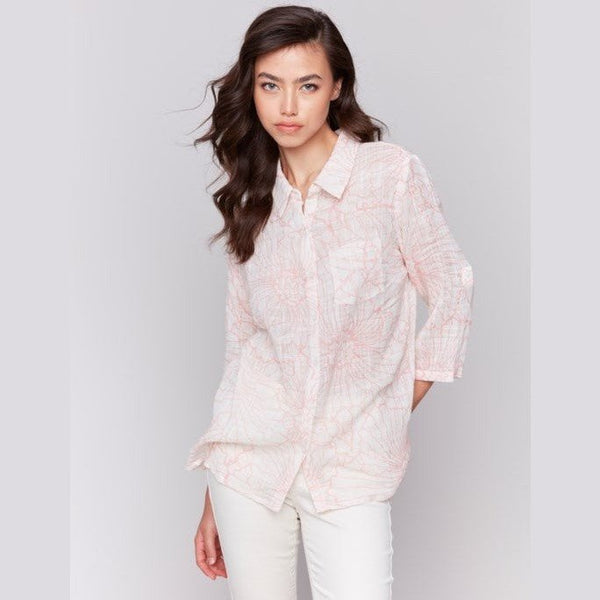 Layla Printed Cotton Gauze Shirt - Lady of the Lake